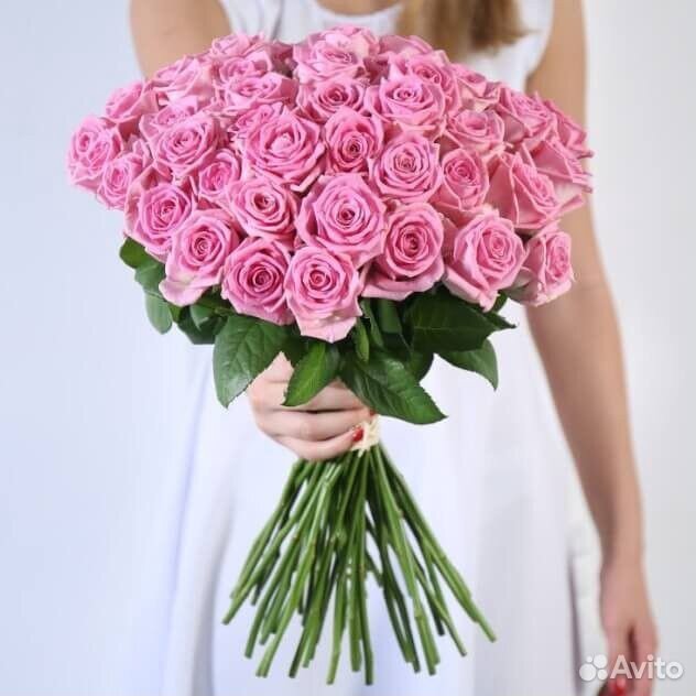 35 розовых роз Доставка купить на Зозу.ру - фотография № 1