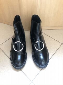 Ботинки кожаные черные ASOS