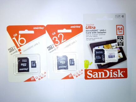 Micro SD UHS-1 на 16гб, 32гб и 64гб новые