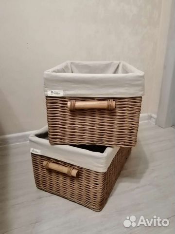 Комплект плетеных коробов с чехлами