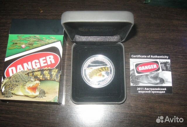 Монета австралийский крокодил