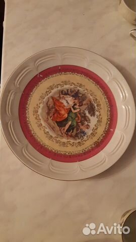 Форфоровая тарелка большая гдр в идеальном состоян
