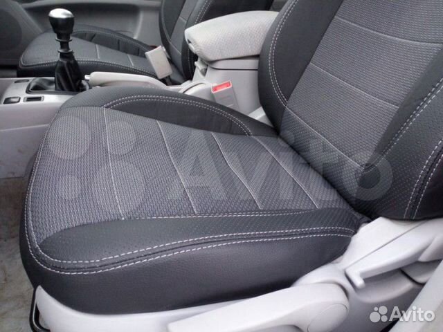 Чехлы hyundai Solaris с 2010 Жаккард+Экокожа