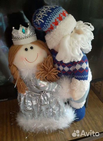 Санта Клаус и Снегурочка 40см