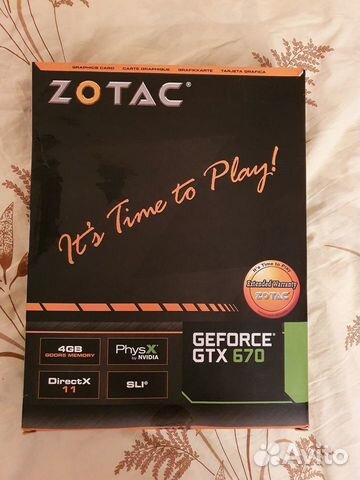 Видеокарта nVidia GeForce GTX 670 4 Gb zotac