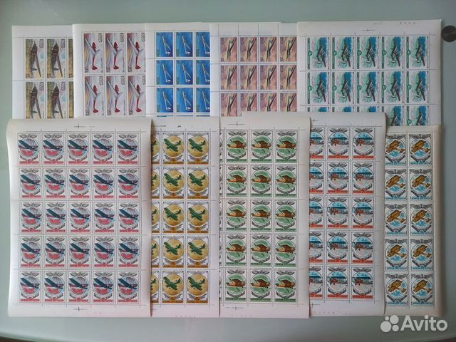 Марки Листы СССР Техника Самолеты за любой