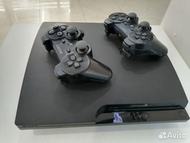 PlayStation 3 slim 320 Gb+2 джоя +91 игра
