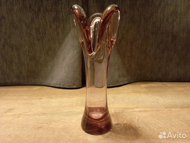 Ваза для цветов. Цветное гутное стекло