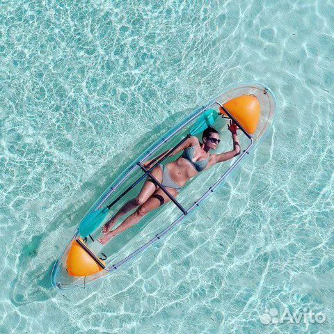 Прозрачный каяк (Crystal kayak), каноэ, лодка, sup