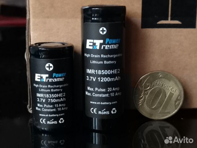 Li-ion аккумулятор ExT IMR18350 HE2 750mAh 3,7V Li-ion аккумулятор ExT IMR18350 HE2 750mAh 3,7V