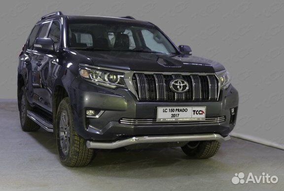 Защита переднего бампера на Toyota Prado 150 2017 Защита переднего бампера на Toyota Prado 150 2017