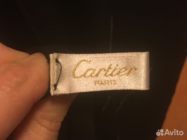 Палантин шелковый черный Cartier