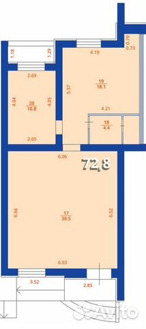 Помещение свободного назначения, 72.8 м²