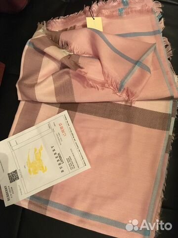 Шарф Burberry розовый в клетку Бербери Барберри те