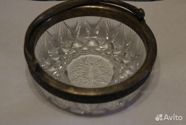 Конфетница,хрусталь,серебро.СССР