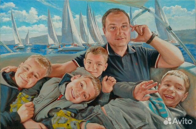 Портрет по фото, 30х40, акрил+масло