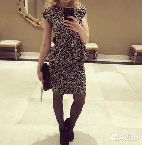 Платье леопардовое нарядное S