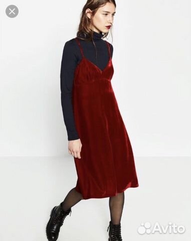 Красное бархатное платье Zara Красное бархатное платье Zara