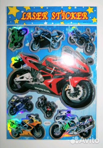 Наклейки металлик Мотоцикл, Звездочки Наклейки металлик Мотоцикл, Звездочки