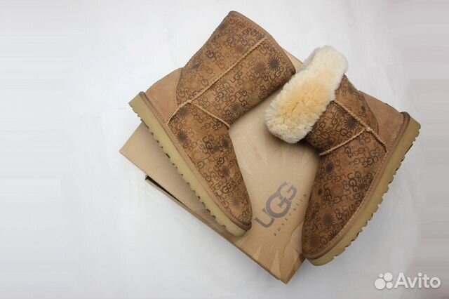 Угги новые UGG Australia Logo рыжие с логотипами Угги новые UGG Australia Logo рыжие с логотипами