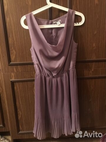 Платье плиссе, цвет лавандовый