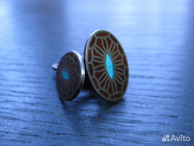 Запонки серебро эмаль СССР Запонки серебро эмаль СССР