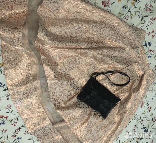 Праздничная юбка миди переливающаяся ткань