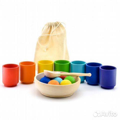 Деревянный сортер шарики и ступки Деревянный сортер шарики и ступки