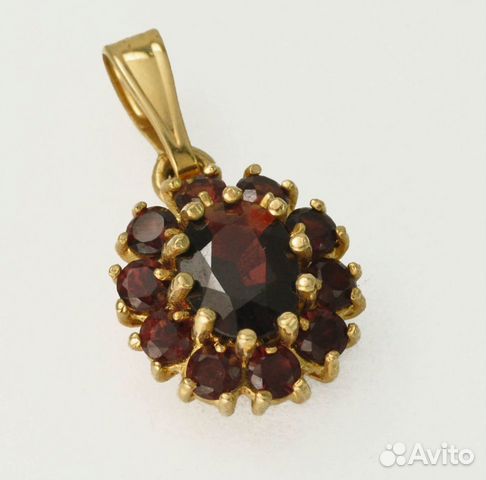 Кулон золото 585 пробы гранаты Кулон золото 585 пробы гранаты