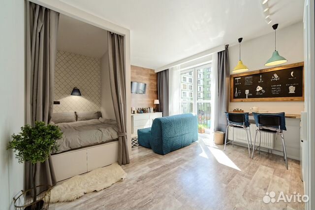 

Квартира-студия, 27 м², 2 кровати