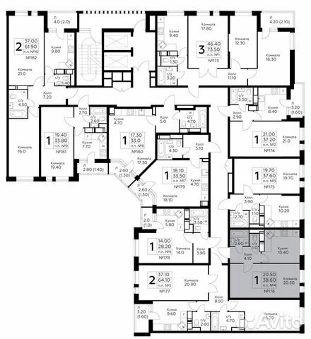 1-к квартира, 38.6 м², 5/22 эт. 1-к квартира, 38.6 м², 5/22 эт.
