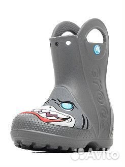 Резиновые сапоги Kids’ Crocs Rain Boot Акула Резиновые сапоги Kids’ Crocs Rain Boot Акула