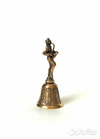 Колокольчик, саксофонист, подарок, бронза, литьё