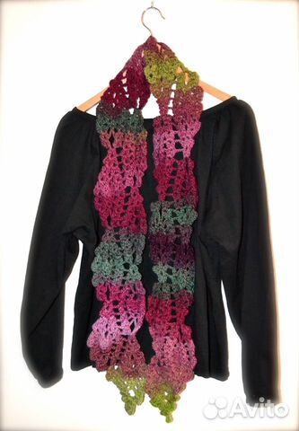 Шарф крючком Огурцы. 100 шерсть. Hand Made Шарф крючком Огурцы. 100 шерсть. Hand Made