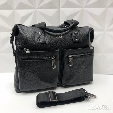 Новая мужская кожаная сумка Giorgio Armani