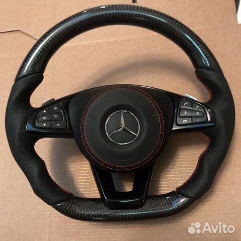 Карбоновый руль с подушкой для Mercedes Benz Карбоновый руль с подушкой для Mercedes Benz