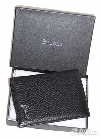 Мужская кожаная обложка паспорт Brioni black new Мужская кожаная обложка паспорт Brioni black new