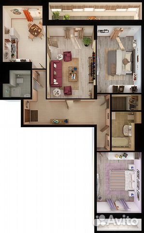 3-к квартира, 102.8 м², 22/23 эт. 3-к квартира, 102.8 м², 22/23 эт.