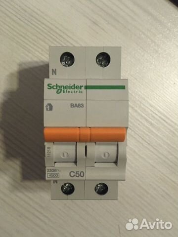 Автоматический выключатель 1P+N BA63 C50 Schneider