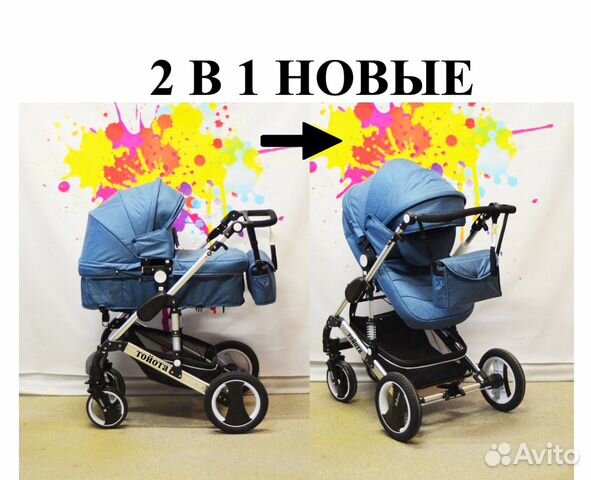 Детская коляска, новая 2 в 1 трансформер Детская коляска, новая 2 в 1 трансформер