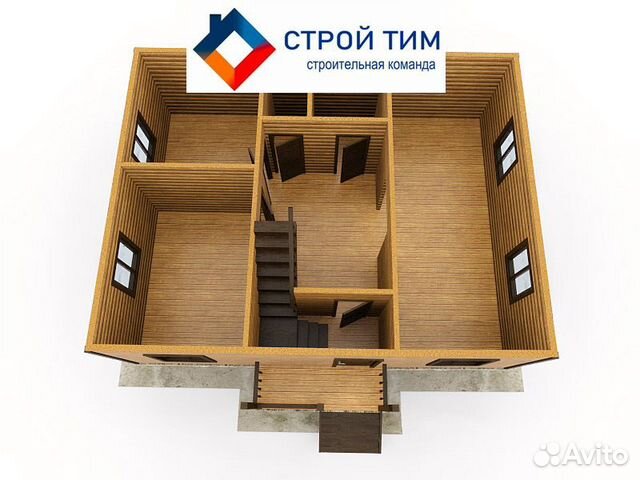 Дом из бруса 7х9м, 1,5 этажа Дом из бруса 7х9м, 1,5 этажа