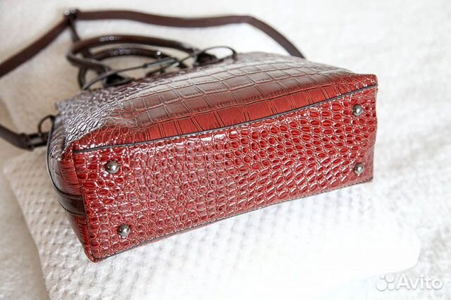 Сумка женская лакированная коричневая