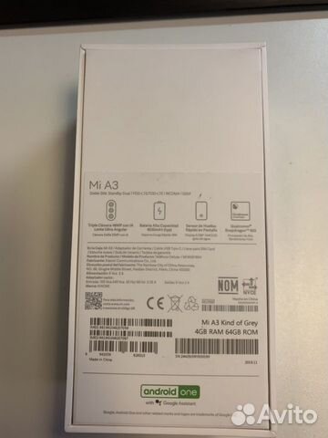 Телефон Xiaomi Mi A3 4/64Gb Grey Телефон Xiaomi Mi A3 4/64Gb Grey