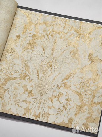 Обои нежно-кремовые светлые с узором США Обои нежно-кремовые светлые с узором США