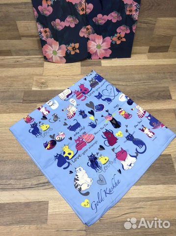 Новый женский шёлковый платок Gold Kashkha