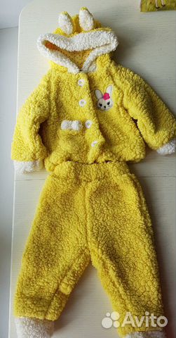 Утепленный костюм для девочки, р.74