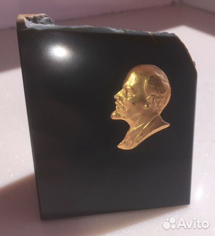 Винтаж: Барельеф В.И.Ленина, латунь, камень Винтаж: Барельеф В.И.Ленина, латунь, камень