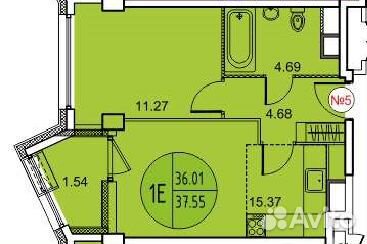 1-к квартира, 37.5 м², 5/11 эт. 1-к квартира, 37.5 м², 5/11 эт.