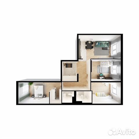 3-к квартира, 92.4 м², 6/14 эт. 3-к квартира, 92.4 м², 6/14 эт.