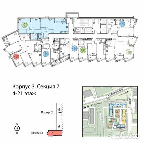 3-к квартира, 80.3 м², 16/21 эт.